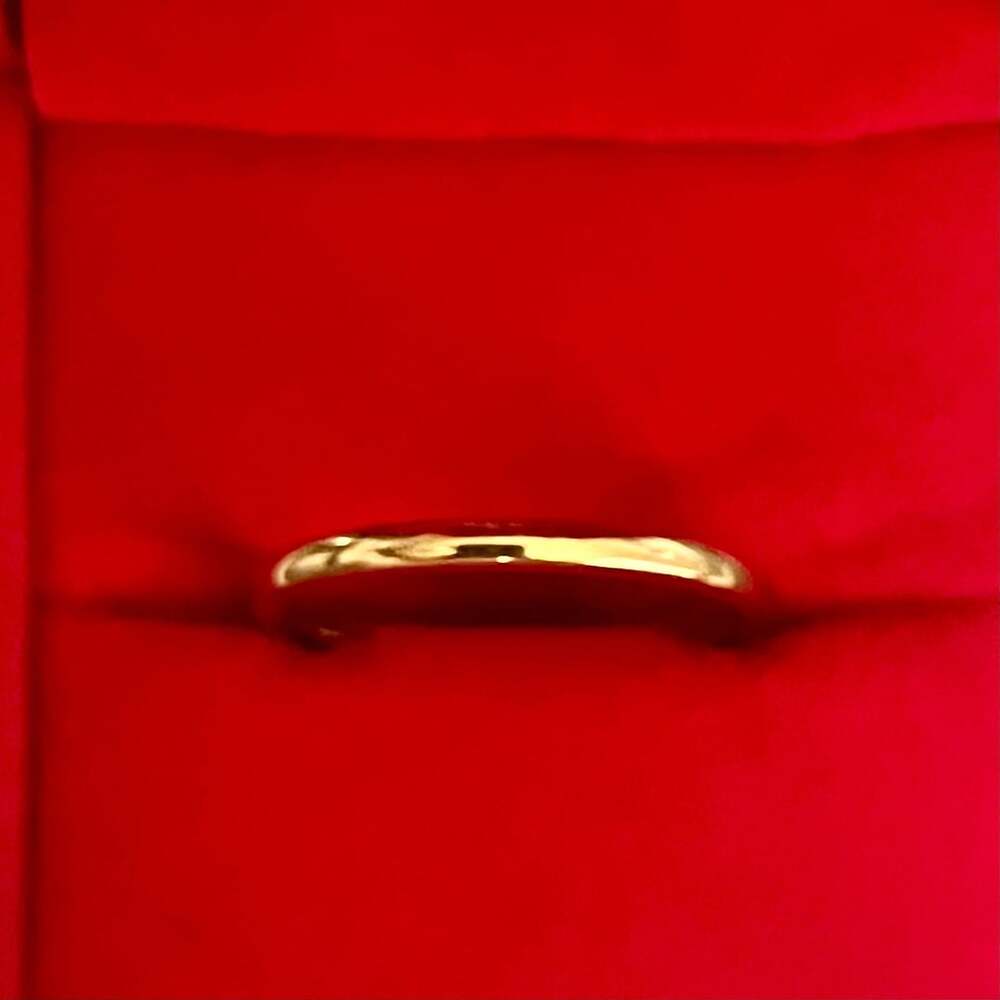 Tungsten 10K Plated Yellow Gold Minimalist 2mm Band Size 13